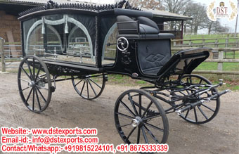 Royal Black Horse Drawn Casket Chariot/Hearse