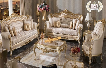 Royal Golden Carving Sofa Set Furniture