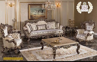 Antique Platinum Sofa Set for Drawing Room