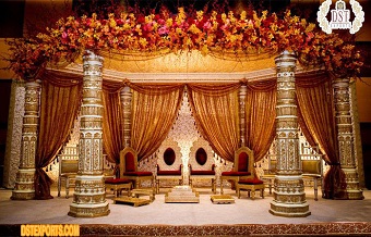Traditional Gujarati Wedding Dev Pillar Mandap