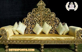 Wedding Royal Carving Golden Sofa