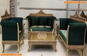 Antique Golden Finish Sofa Set For Home