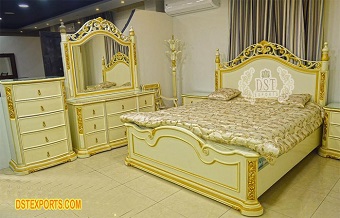 Imperial Gold Polished Bedroom Furniture Set