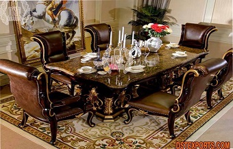 Perfect Brown Finish Dining Room  Furniture