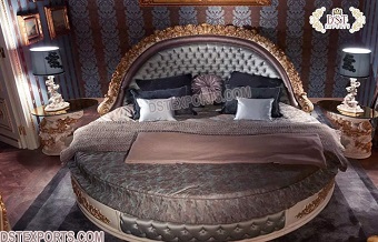 European Queen Size Bed With Nightstand