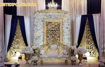 Golden Carved Back Frame For Wedding Decoration