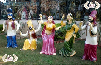 Punjabi Bhangra Statues For Garden Decorat