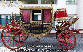 Stylish Black Gold Horse Carriage Buggy