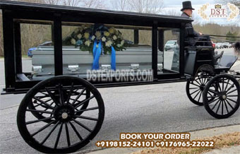 Black Horse Drawn Carriage for Last Rites
