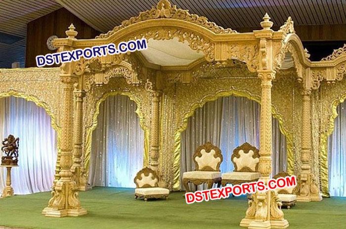 Indian Wedding Traditional Wooden Carved Mandap
