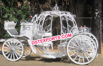 White Cinderella Glass Covered Carriage