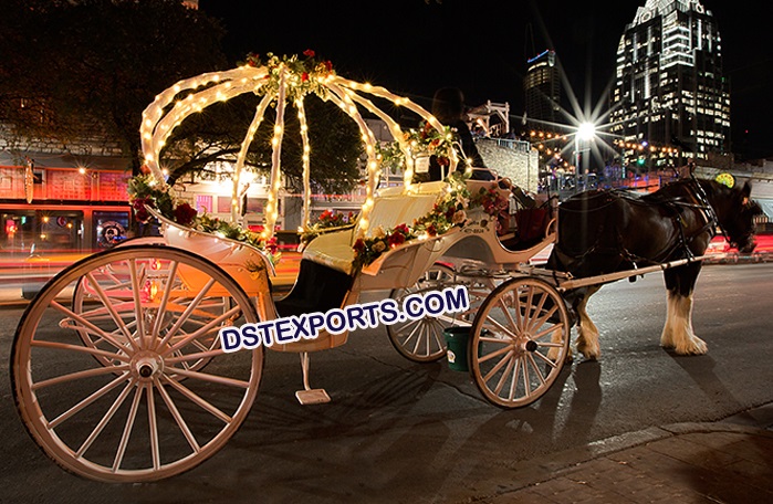 Lighted Wedding Small Horse Carriage