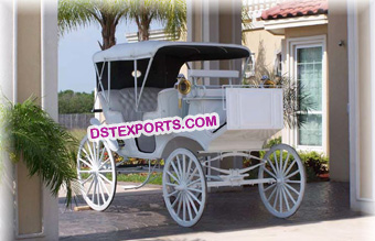 New White Victoria Horse Buggy