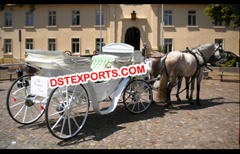 White Victoria Horse Carriage Buggy