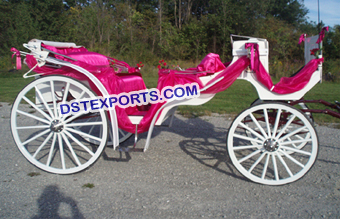 White Victoria Horse Carriage For Wedding