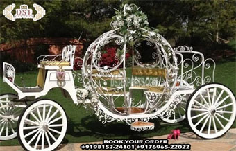 Exclusive White Cinderella Horse Drawn Carriage